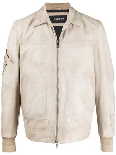 Neil Barrett Regular-fit Zip-up Jacket In Neutrals