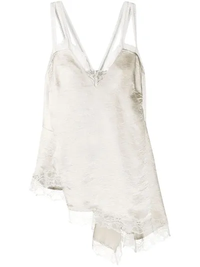 Koché Asymmetric Satin Vest In Neutrals