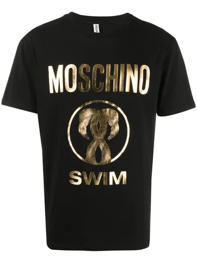 Moschino Logo Printed T-shirt In Black