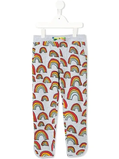 Stella Mccartney Kids' Rainbow Print Track Pants In Green