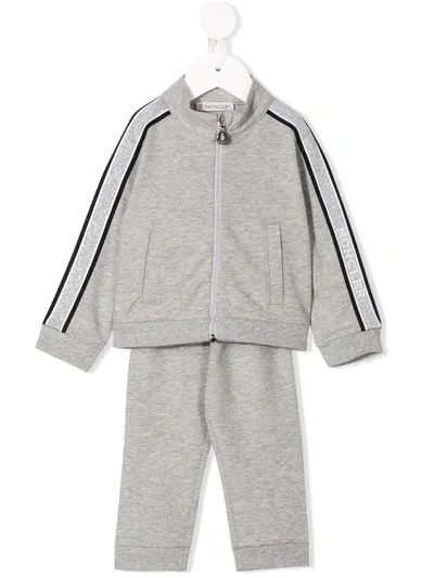 Moncler Babies' Glitter Side Panel Tracksuit In Grey