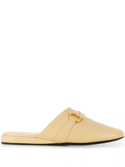 Gucci Pericles Horsebit Mules In Neutrals