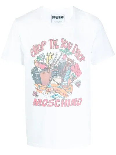 Moschino Graphic Print T-shirt In White