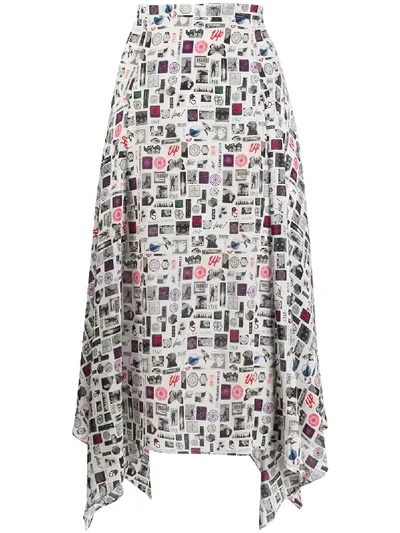 Ps By Paul Smith Asymmetrical Skirt In White