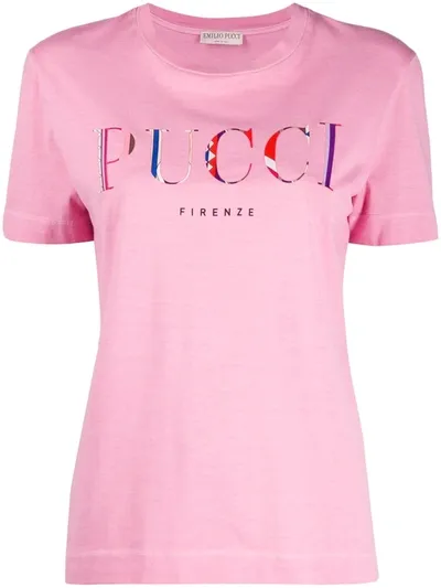 Emilio Pucci Logo Printed T-shirt In Pink