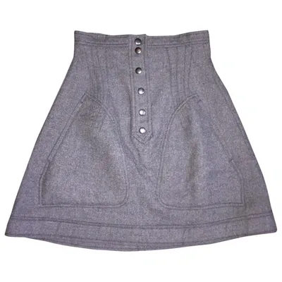 Pre-owned Balenciaga Wool Mini Skirt In Grey