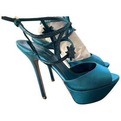 Pre-owned Sergio Rossi Leather Sandal In Blue