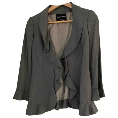 Pre-owned Giorgio Armani Wool Blazer In Grey