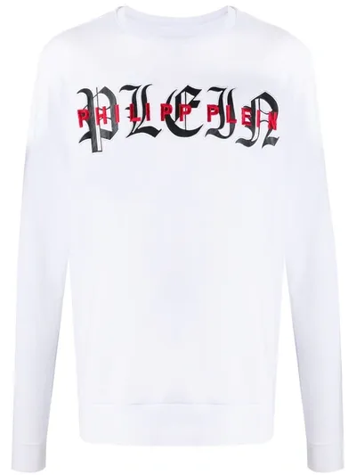 Philipp Plein Embroidered Logo Jumper In White