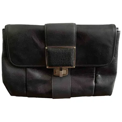 Pre-owned Balenciaga Leather Clutch Bag In Black