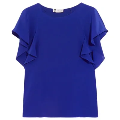 Pre-owned Lanvin Silk Blouse In Blue