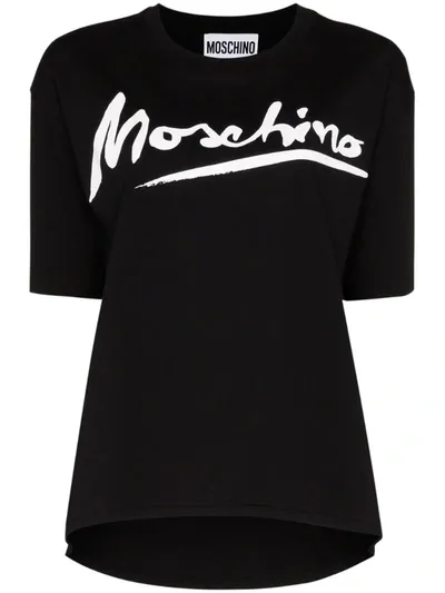 Moschino Signature Logo Print T-shirt In White