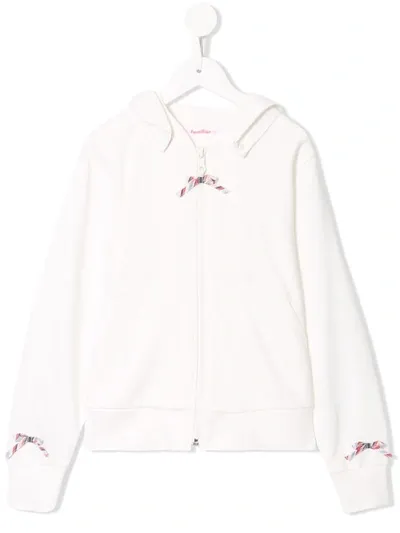 Familiar Kids' Long Sleeve Bow Detail Hoodie In White