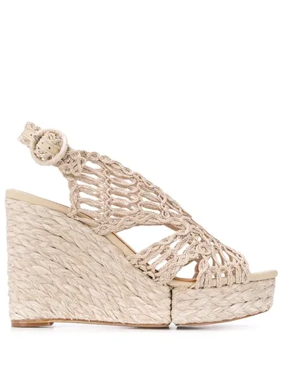 Paloma Barceló Munal Woven Platform Sandals In Neutrals