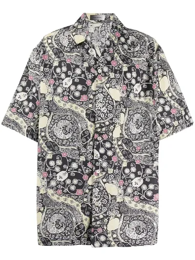 Isabel Marant Ornate-print Oversized Bowling Shirt In Black