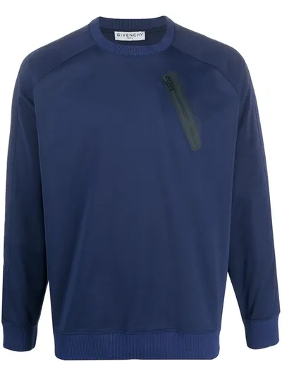 Givenchy Zip Pocket Sweatshirt In Blue