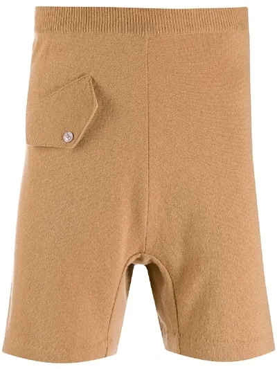 Marni Flap-pocket Knitted Shorts In Neutrals