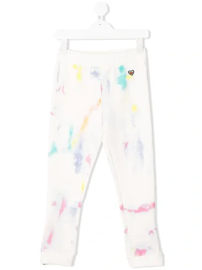 Stella Mccartney Kids' Love Abstract Print Track Pants In White