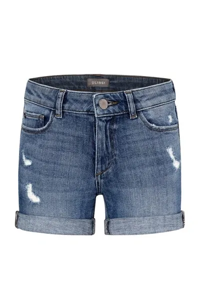 Dl Premium Denim Kids' Girl's Piper Cuffed Distressed Denim Shorts In Dorado