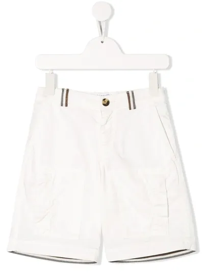 Brunello Cucinelli Kids' Cargo Shorts In White