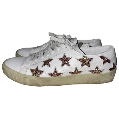 Pre-owned Saint Laurent Court Leather Trainers In White