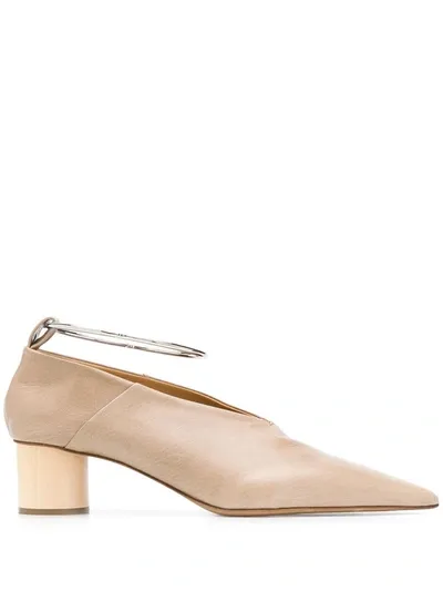 Jil Sander Metallic Heel Pumps In Neutrals