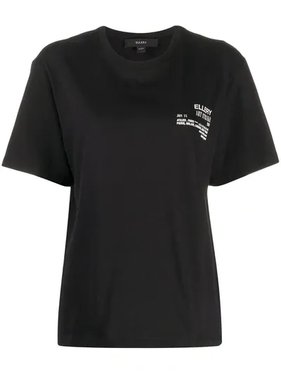 Ellery Script Print T-shirt In Black