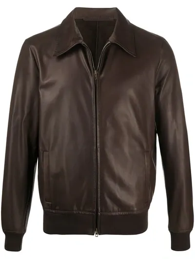 Salvatore Santoro Front Zip Jacket In Brown