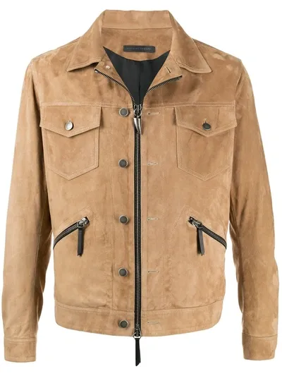 Giuseppe Zanotti Double Fastening Jacket In Neutrals