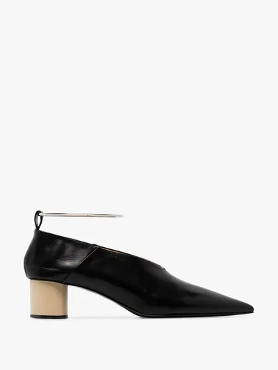 Jil Sander Black 45 Anklet Leather Pumps