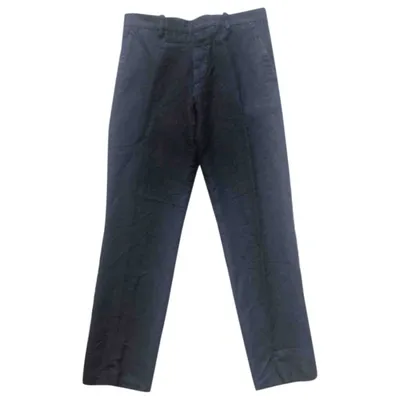 Pre-owned Burberry Trousers In Navy