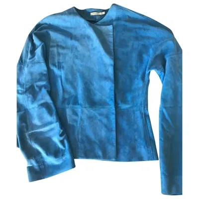 Pre-owned Protagonist Leather Blazer In Blue