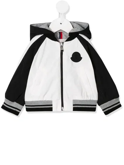 Moncler Babies' Panelled-sleeves Hooded Jacket In White