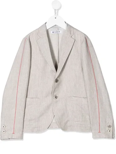 Dondup Kids' Contrast Stripe Blazer In Grey