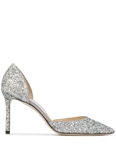 Jimmy Choo Esther 85mm Pumps In Silver