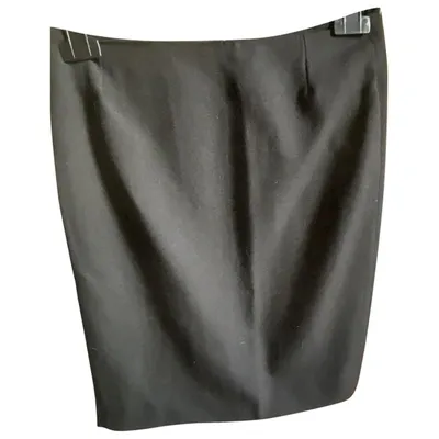 Pre-owned Balenciaga Wool Mid-length Skirt In Black