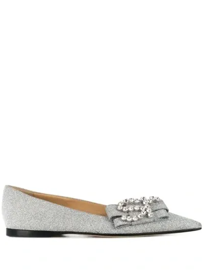 Sergio Rossi Icona Ballerina Shoes In Grey