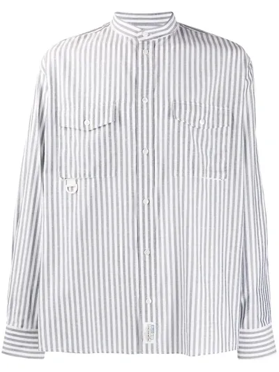 Golden Goose Striped Button-up Shirt In Blue