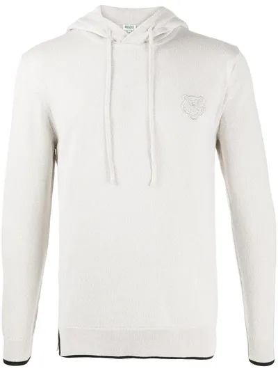 Kenzo Cotton-blend Hoodie In Neutrals