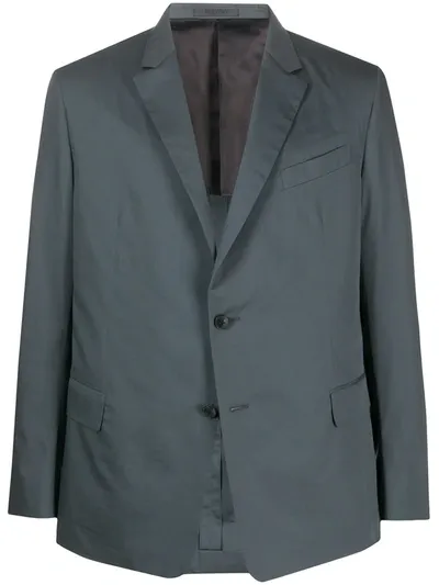 Valentino Single-breasted Notched Lapel Blazer In Grey