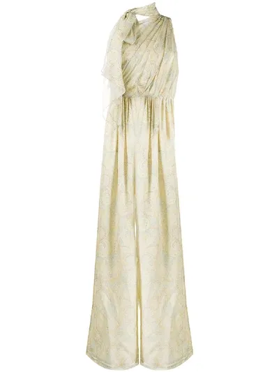 Max Mara Paisley-print Wide-leg Jumpsuit In Neutrals