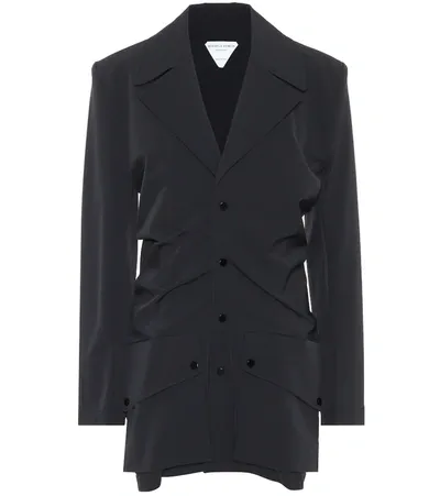 Bottega Veneta Light Technical Gabardine Silk-blend Jacket In Nero