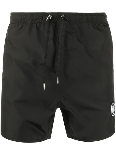 Neil Barrett Logo Patch Swim Shorts In Black