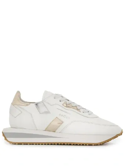 Ghoud Metallic Panel Low Top Sneakers In White