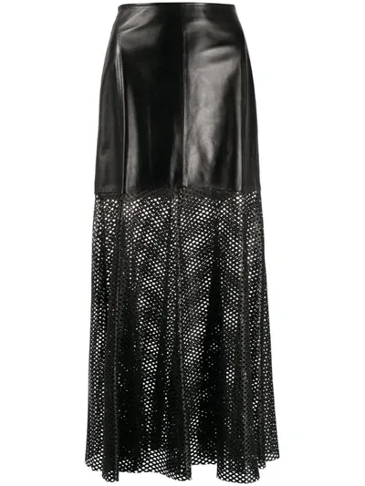 Simonetta Ravizza Lattice-panelled Skirt In Black