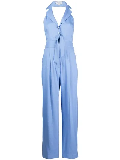 Temperley London Sophia Wide Leg Jumpsuit In Blue