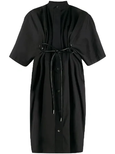 Sacai Cotton Blend Shirt Dress In Black