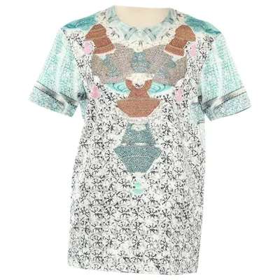 Pre-owned Manish Arora Turquoise Cotton Top