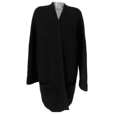 Pre-owned P.a.r.o.s.h Wool Cardi Coat In Black