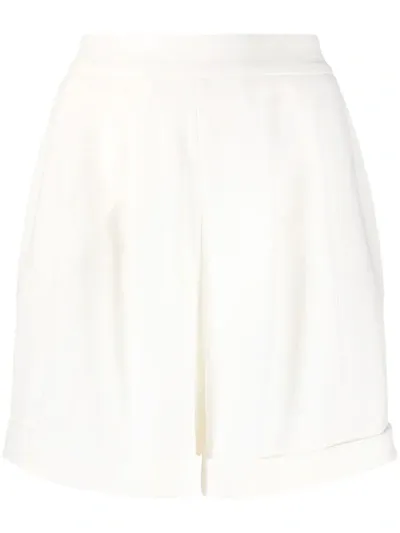 Hebe Studio Front Pleated Tailored Shorts In White